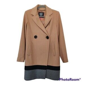 Vince Camuto Colorblock Wool Coat size XS